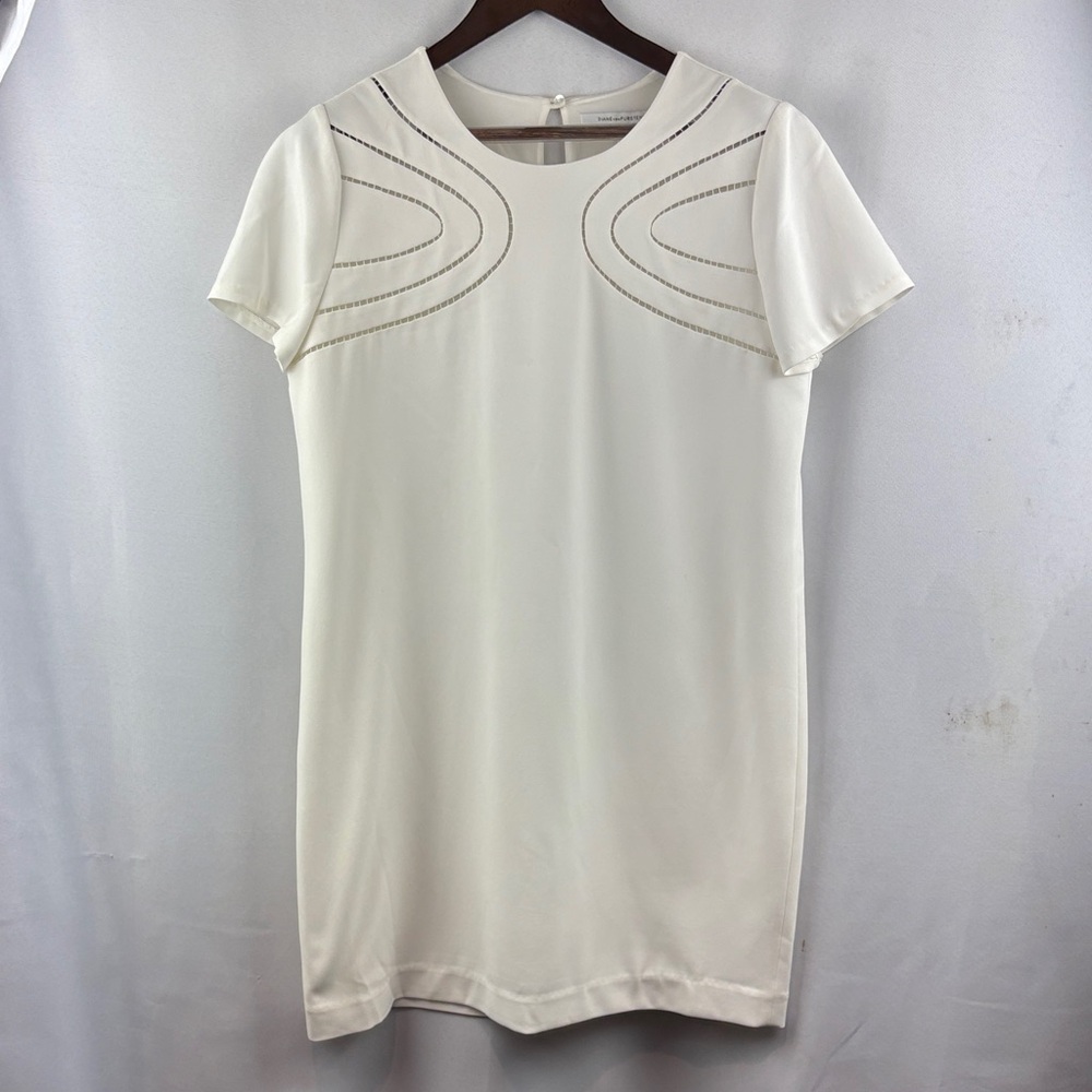 Diane Von Furstenberg Elegant White Minidress Size 12